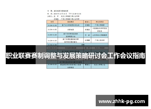 职业联赛赛制调整与发展策略研讨会工作会议指南