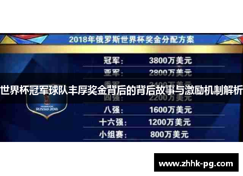 世界杯冠军球队丰厚奖金背后的背后故事与激励机制解析